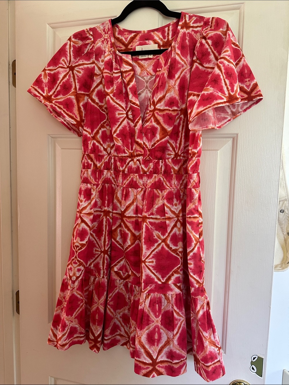 Anthropologie Pink and Orange Tie-Dye Sundress
